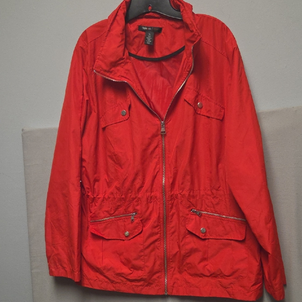 Style & Co. Red Utility Jacket